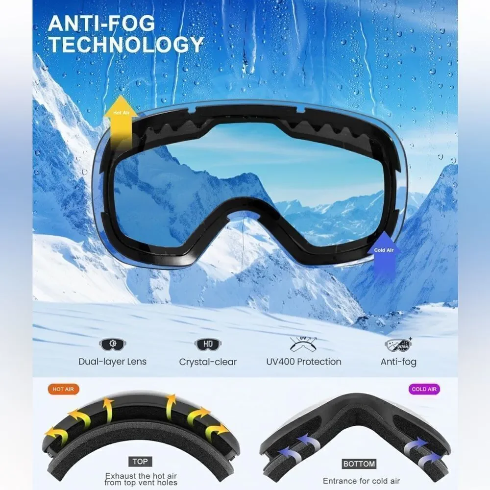 Ski Goggles Unisex 2 pairs